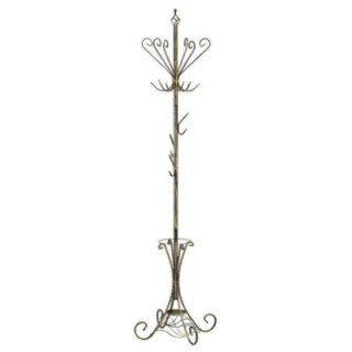 Wieszak stojący metalowy złota patyna 156